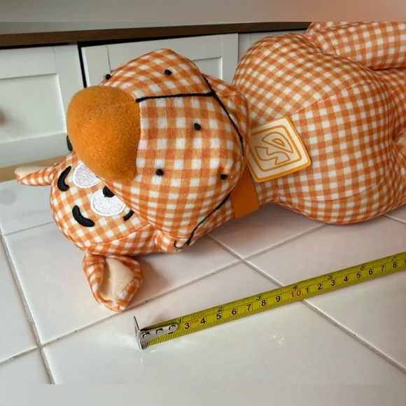 Vintage Scooby Doo Y2K Orange Gingham Plush Stuffed Animal Hanna-Barbera - Picture 8 of 12